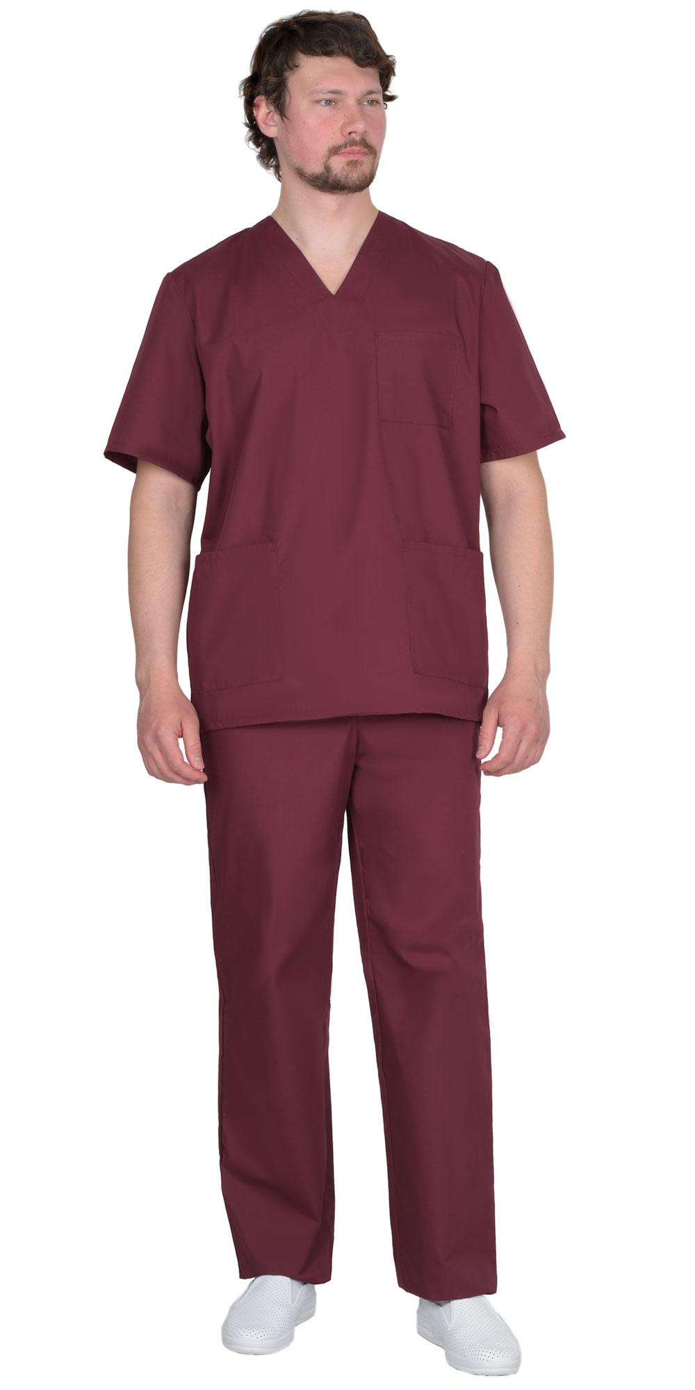 Костюм хирурга универсальный бордовый